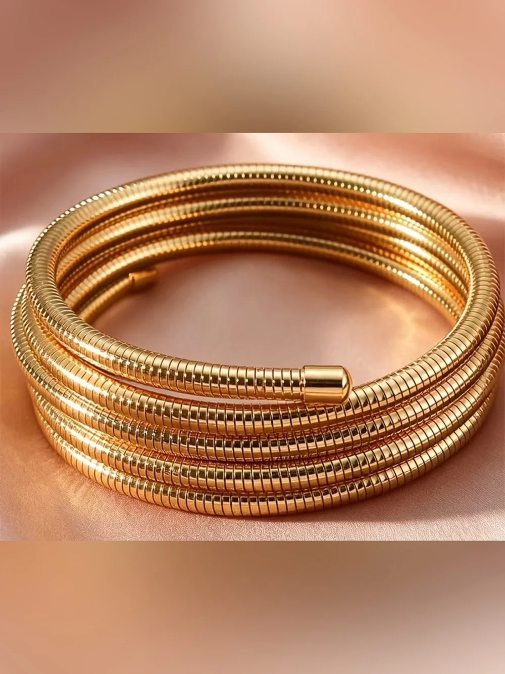 Gold Coil Wrap Bracelet - Women's Fashion Jewelry